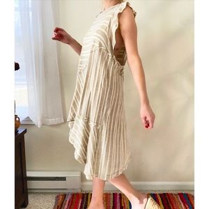 Free People Striped Tan Long Tank / Dress (M)